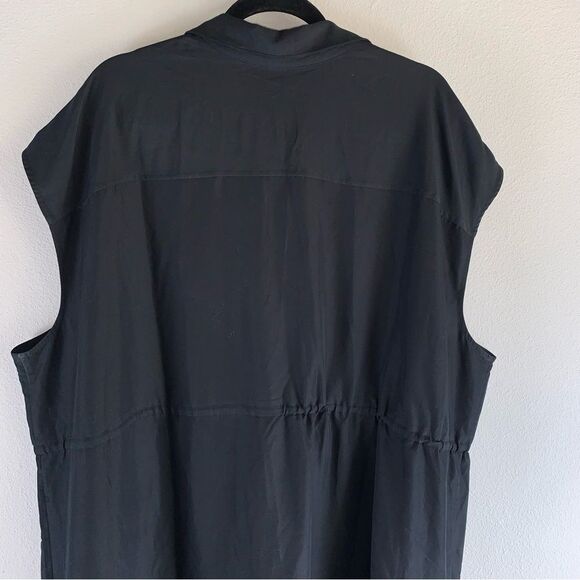 Old Navy NWOT Most Popular BLACK Waist-Defined Utility Midi Shirt Dress Size 3X - Picture 10 of 13